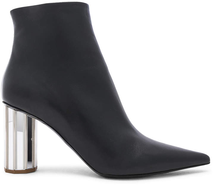 black boots with silver heel